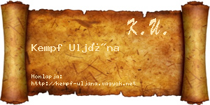 Kempf Uljána névjegykártya